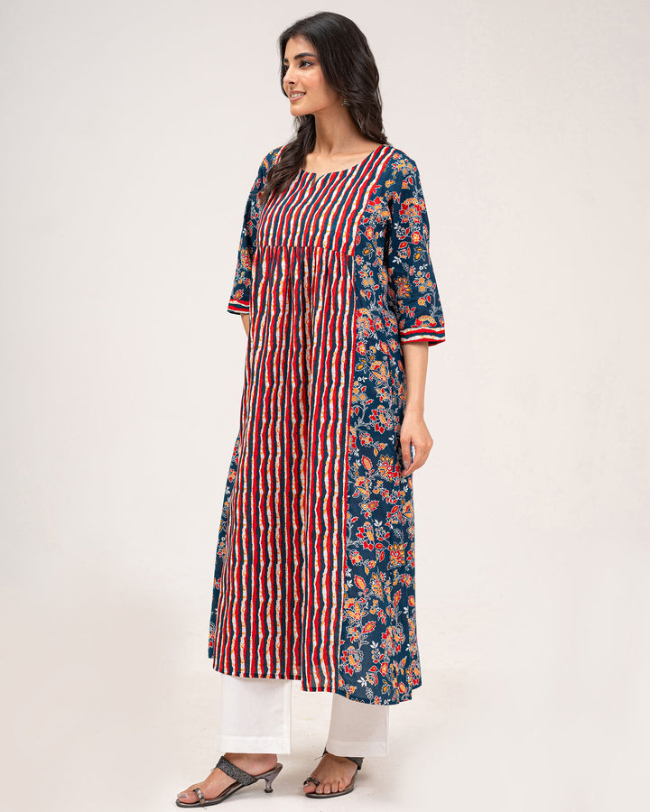 Teal Elegance Pure Cotton Kurta