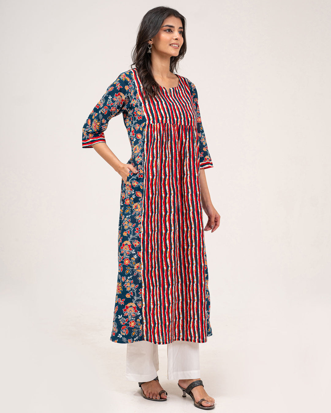 Teal Elegance Pure Cotton Kurta