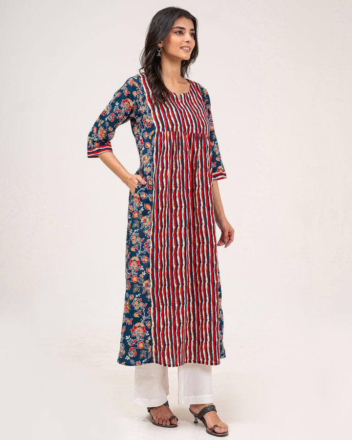 Teal Elegance Pure Cotton Kurta