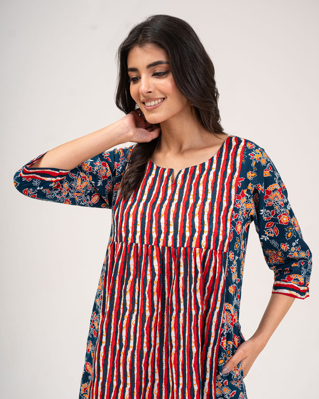 Teal Elegance Pure Cotton Kurta