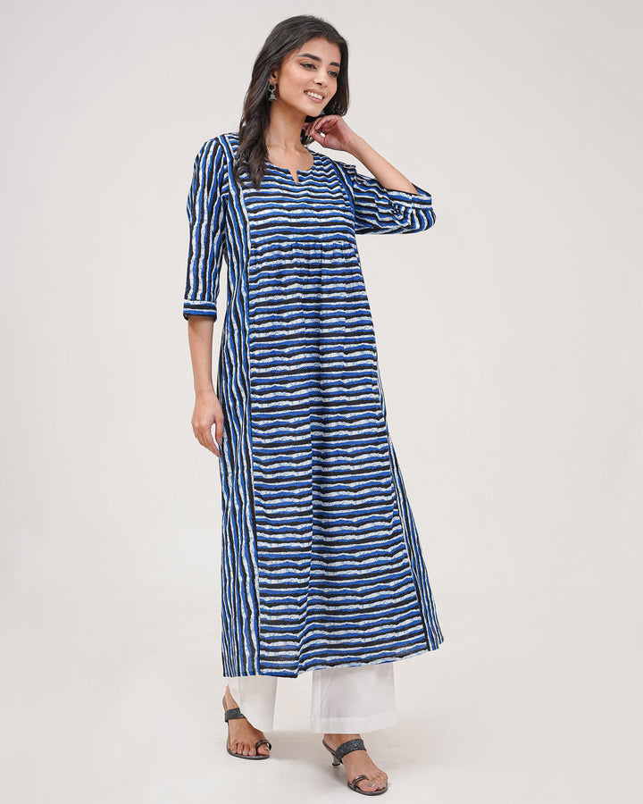 Blue Stripes Pure Cotton Kurta