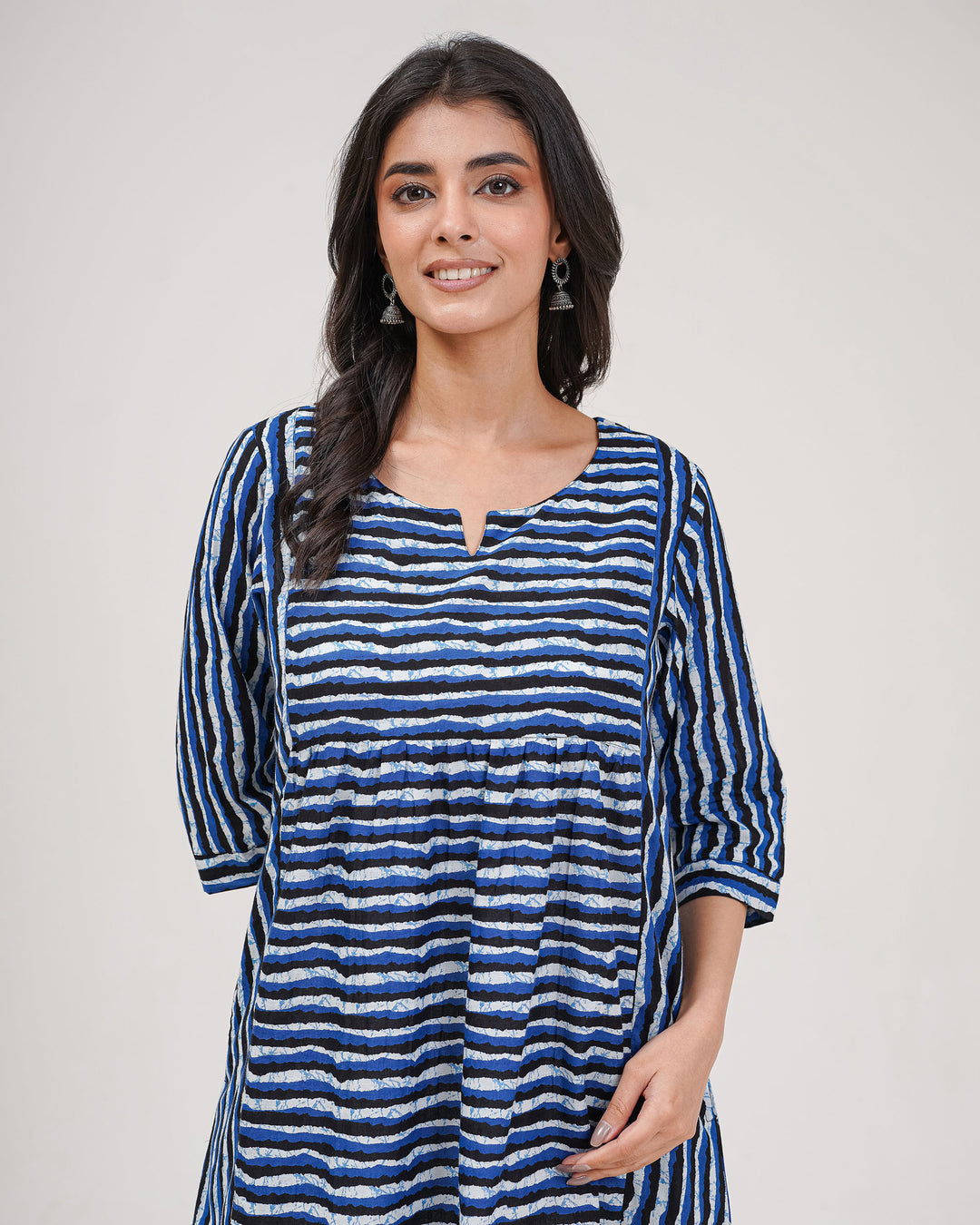 Blue Stripes Pure Cotton Kurta