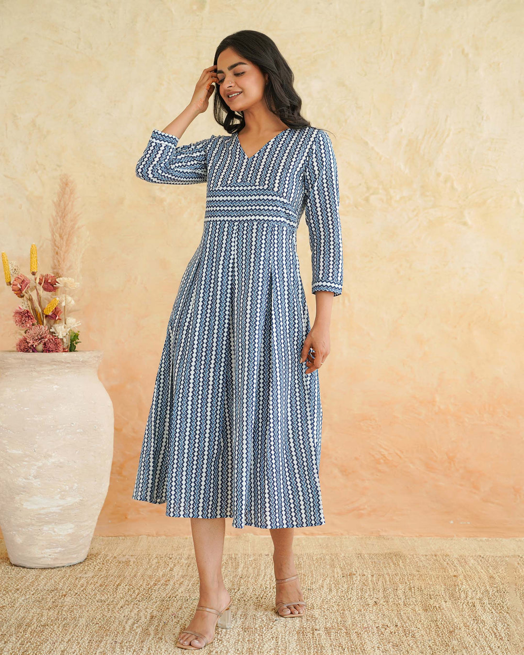 Blue Maze Mom and Daughter Dresses