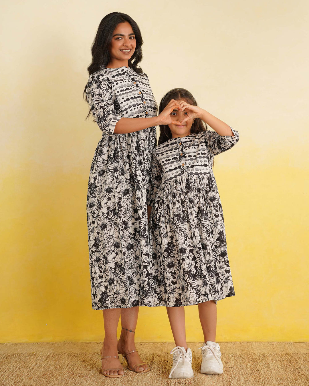 Black Echo Mom and Daughter Dresses