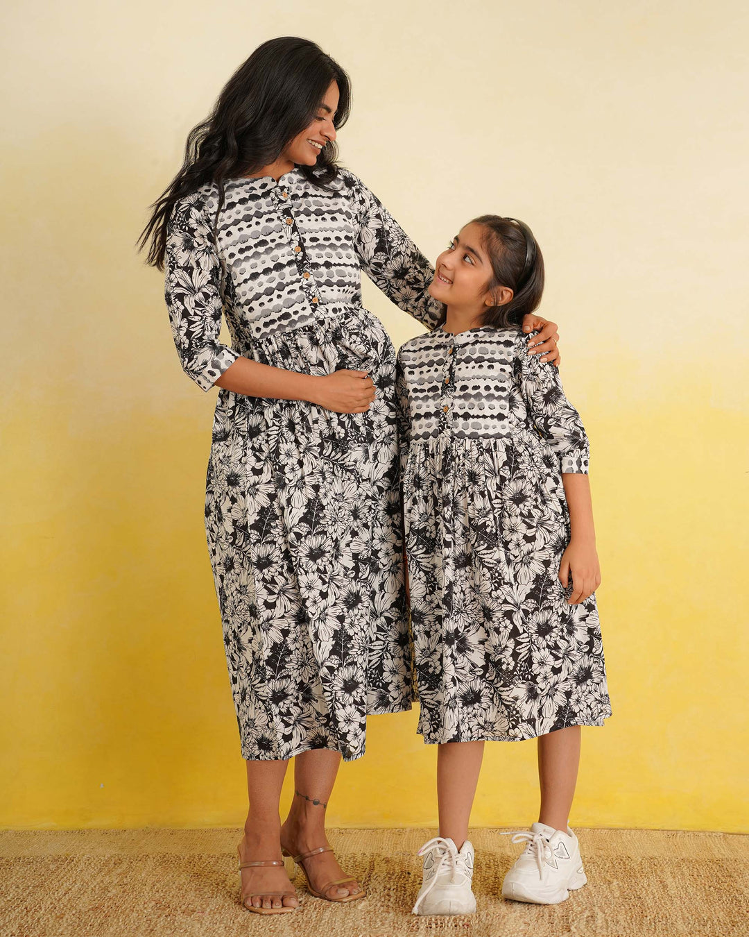 Black Echo Mom and Daughter Dresses Fashiana Black Echo Mom and Daughter Dresses Fashiana