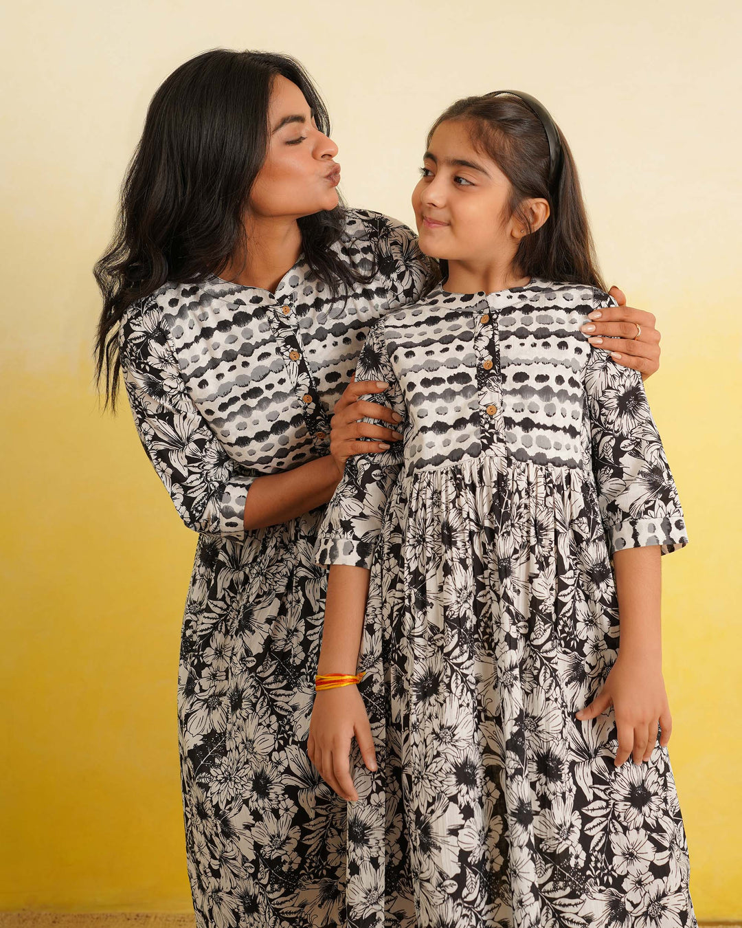 Black Echo Mom and Daughter Dresses