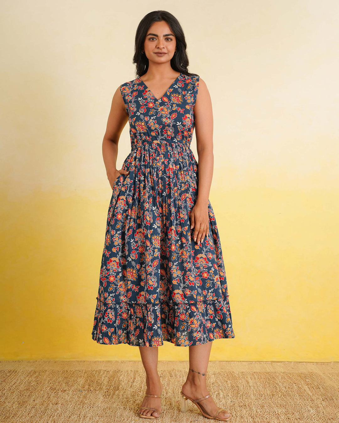 Teal Wildflower Mom and Daughter Dresses