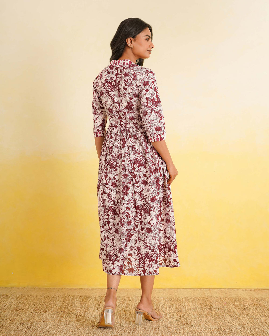 Maroon Echo Mom and Daughter Dresses