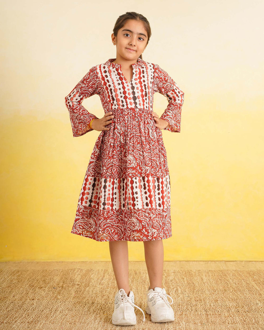 Rust Fusion Cotton Girl's Dress