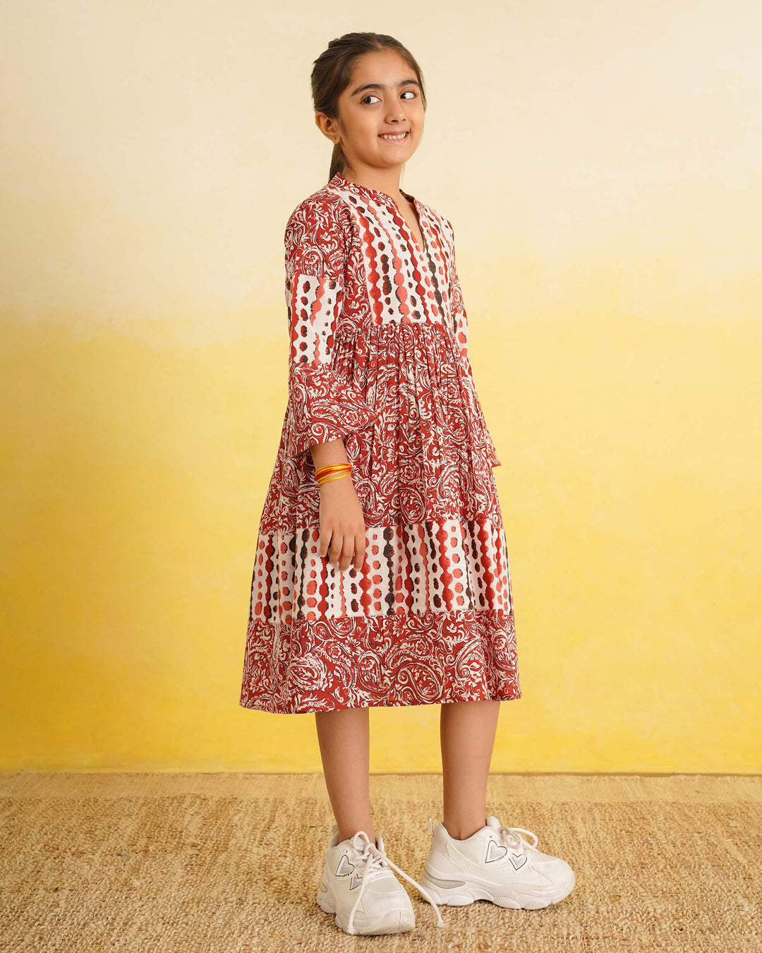 Rust Fusion Cotton Girl's Dress