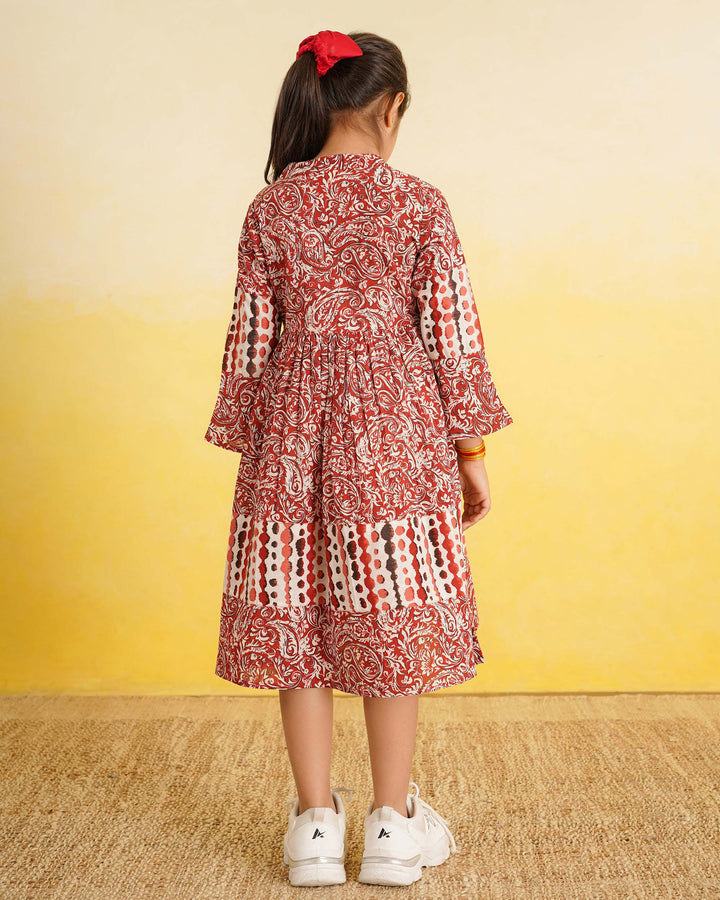Rust Fusion Cotton Girl's Dress
