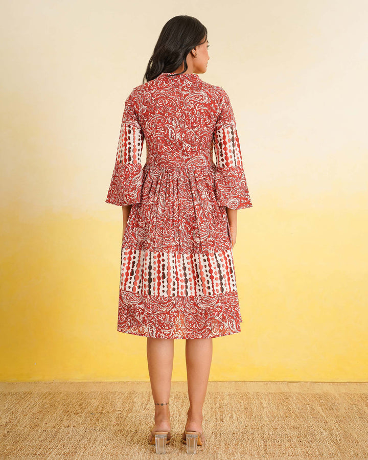 Rust Fusion Mom and Daughter Dresses
