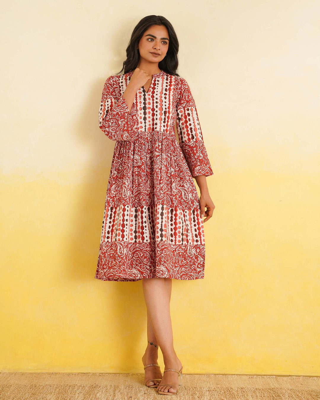 Rust Fusion Mom and Daughter Dresses