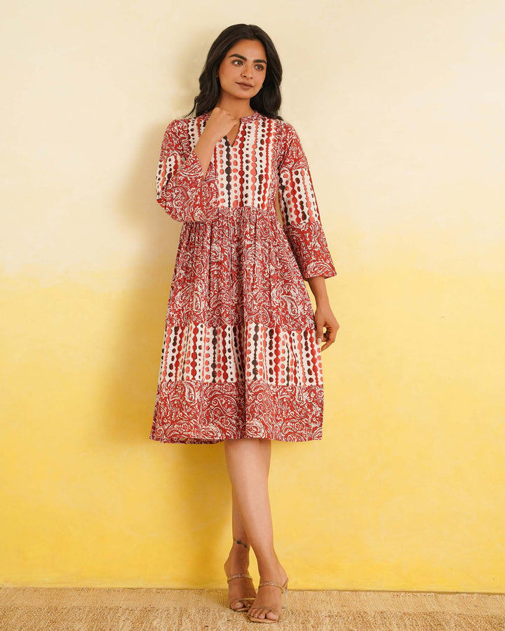 Rust Fusion Mom and Daughter Dresses
