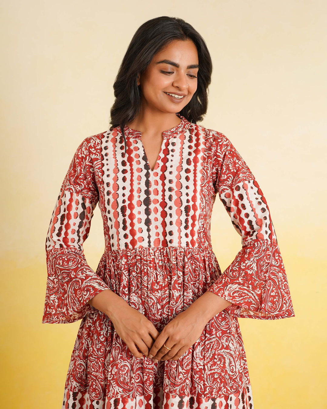 Rust Fusion Mom and Daughter Dresses
