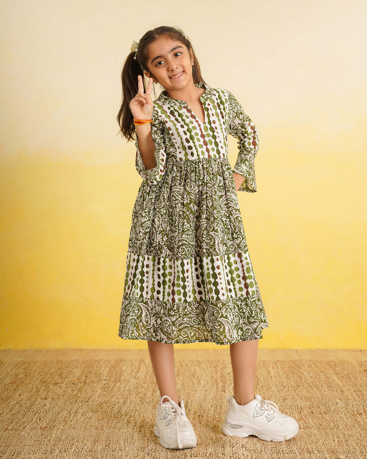 Sage Fusion Cotton Girl's Dress