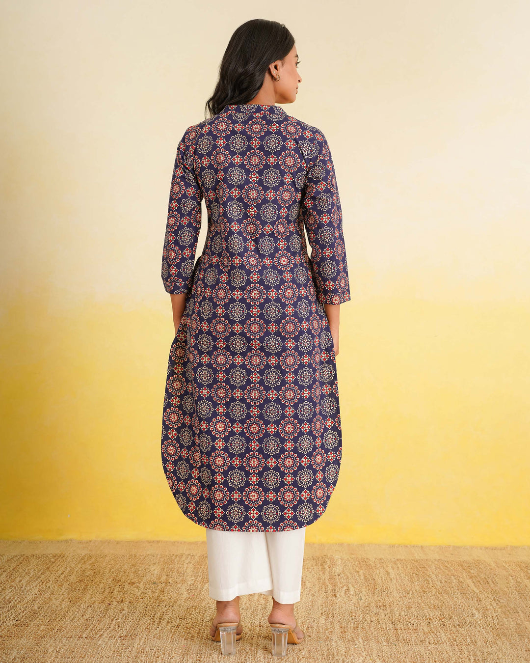 Navy Mandala Pure Cotton Poplin Kurta