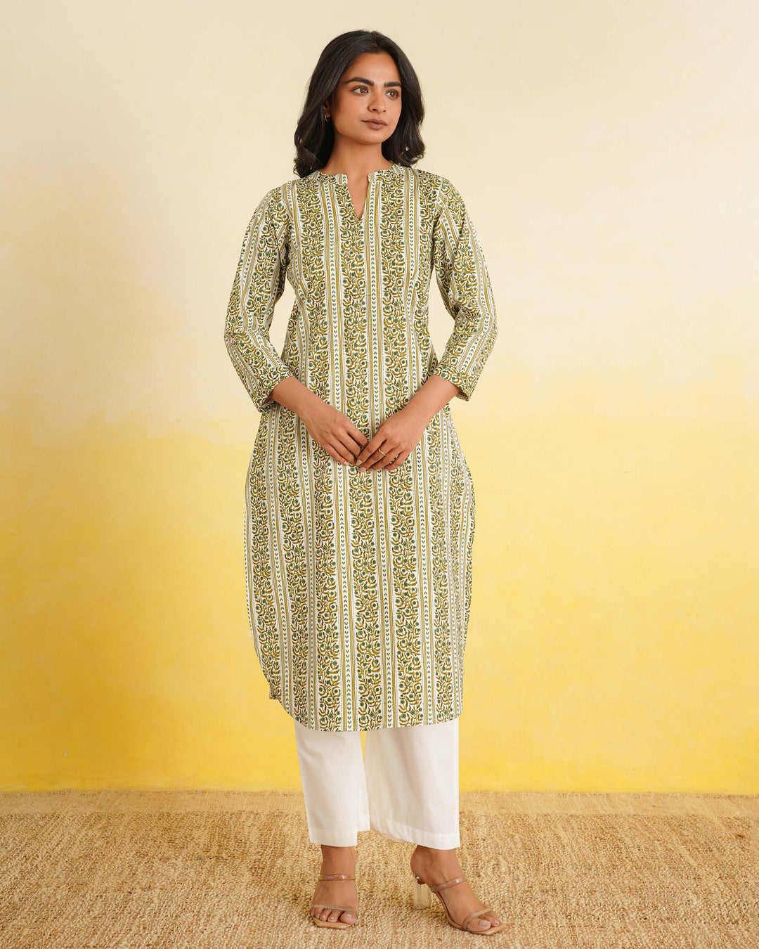 Forest Stripes Pure Cotton Poplin Kurta