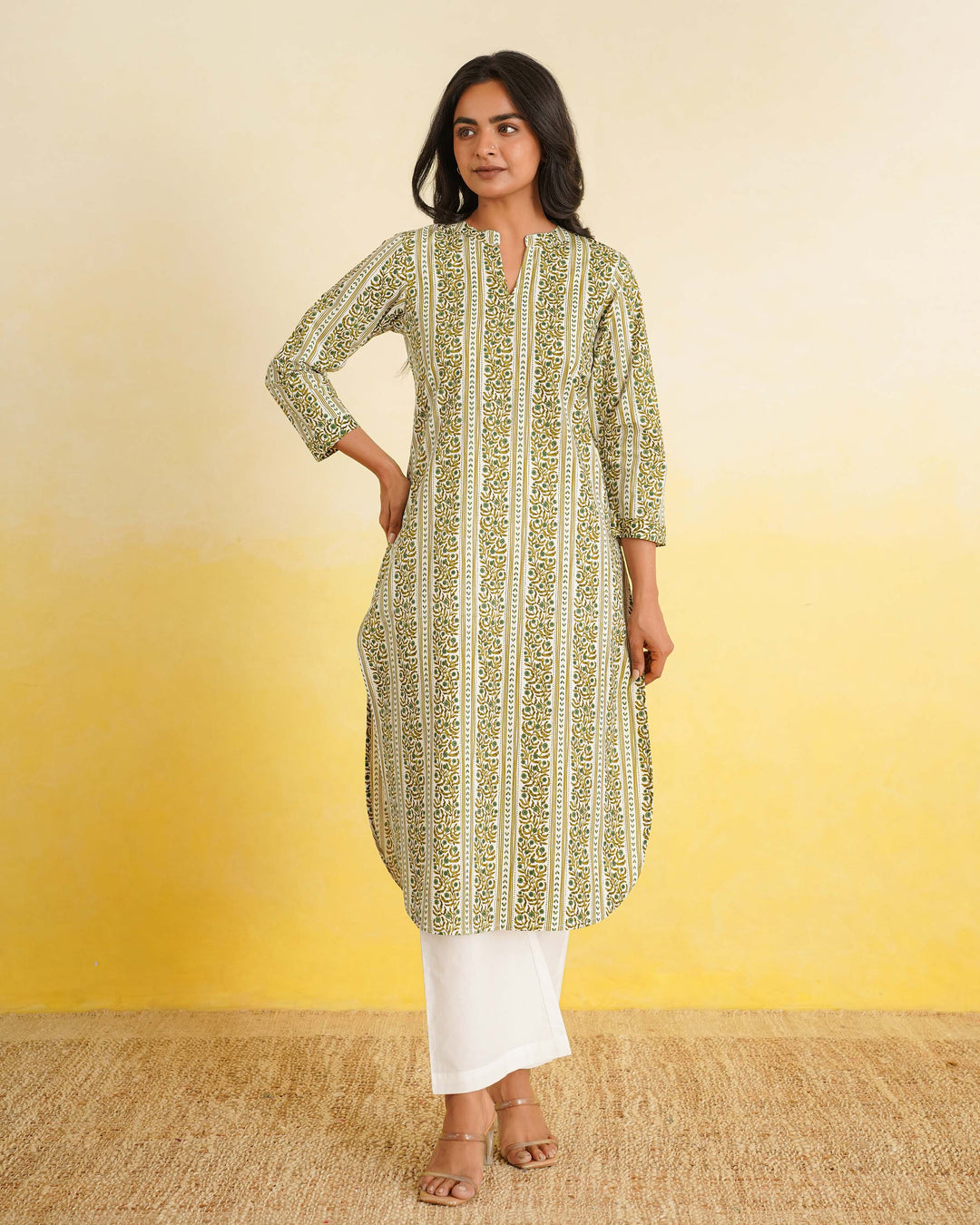 Forest Stripes Pure Cotton Poplin Kurta