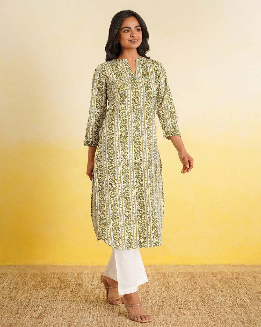 Forest Stripes Pure Cotton Poplin Kurta