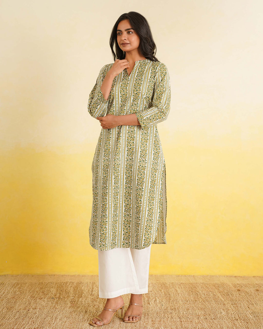 Forest Stripes Pure Cotton Poplin Kurta