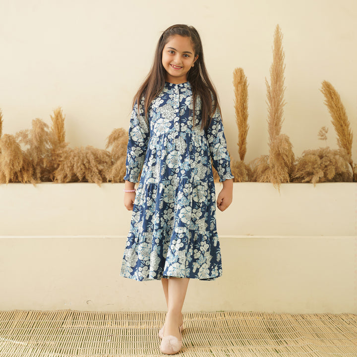 'Floral Breeze' Mom and Daughter Tiered Cotton Dresses