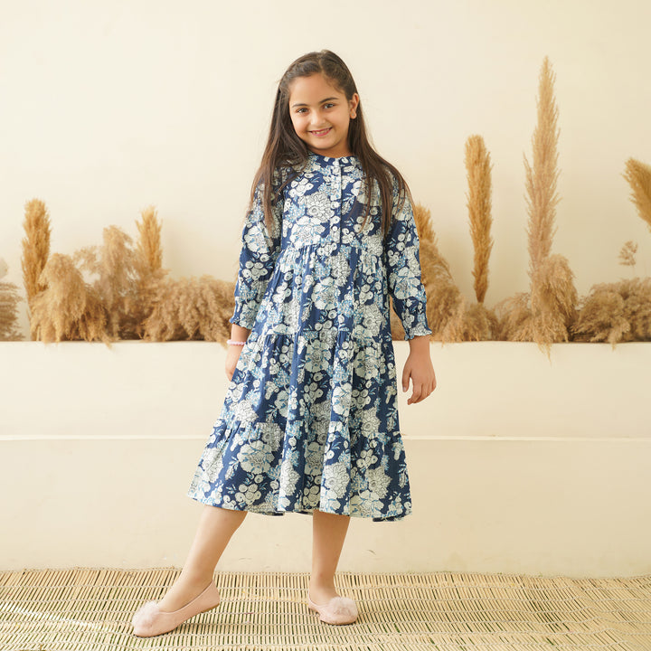Floral Breeze 3-Tiered Girl's Cotton Dress