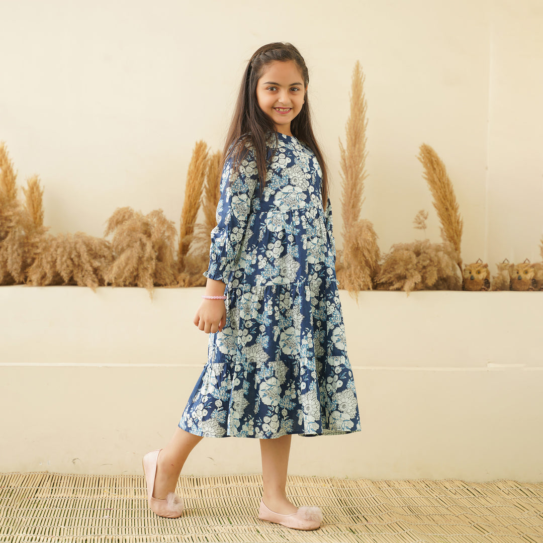 Floral Breeze 3-Tiered Girl's Cotton Dress