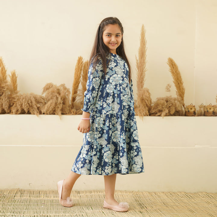 Floral Breeze 3-Tiered Girl's Cotton Dress