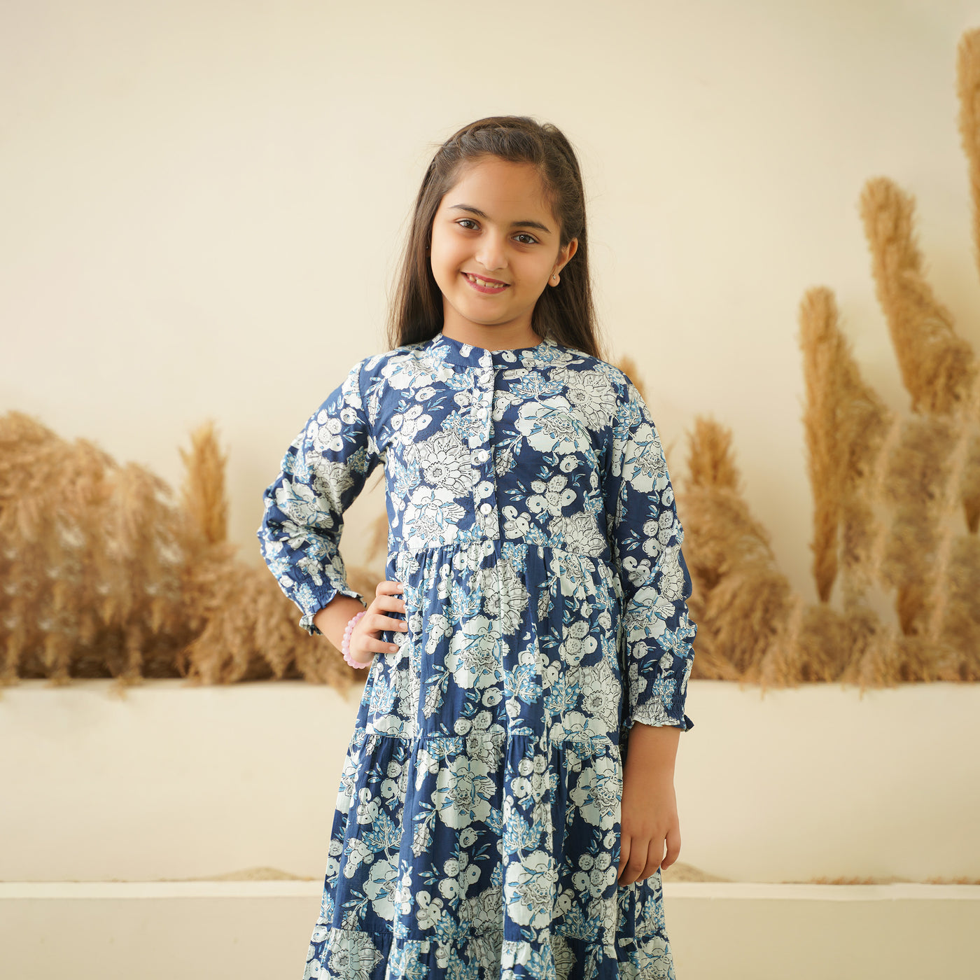 Floral Breeze 3-Tiered Girl's Cotton Dress