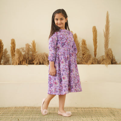 Lavender Meadow Girl's Cotton Dress