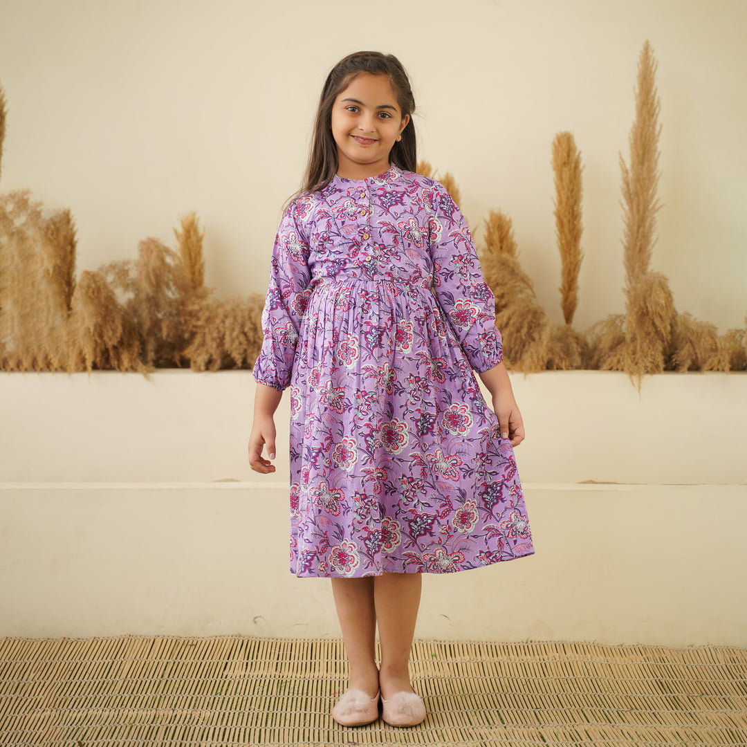 Lavender Meadow Girl's Cotton Dress
