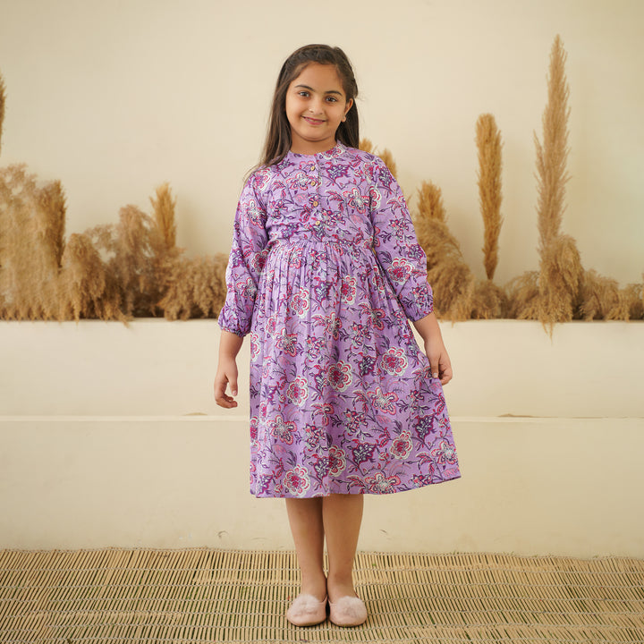Lavender Meadow Girl's Cotton Dress