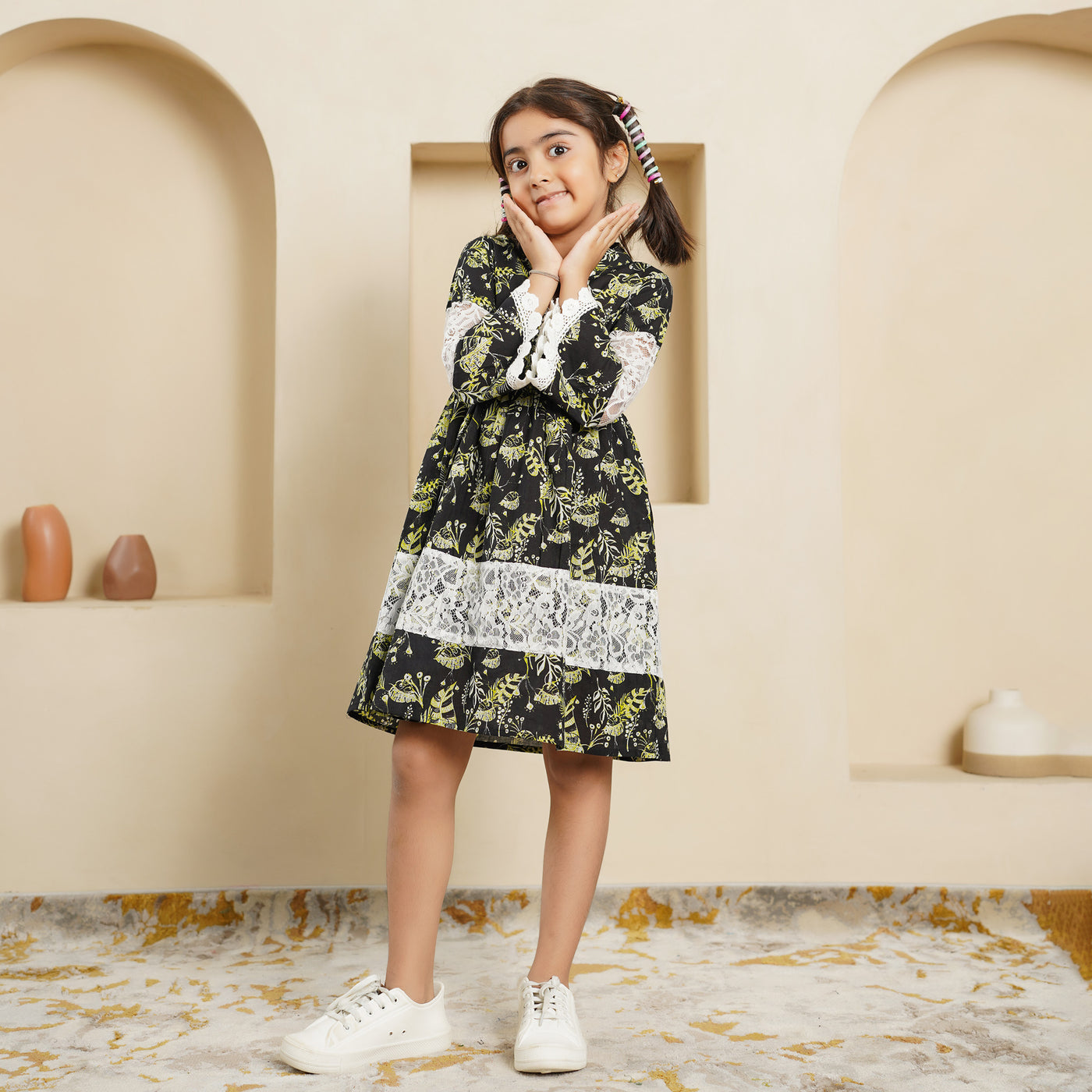 'Black Fern' Girl's Cotton Dress