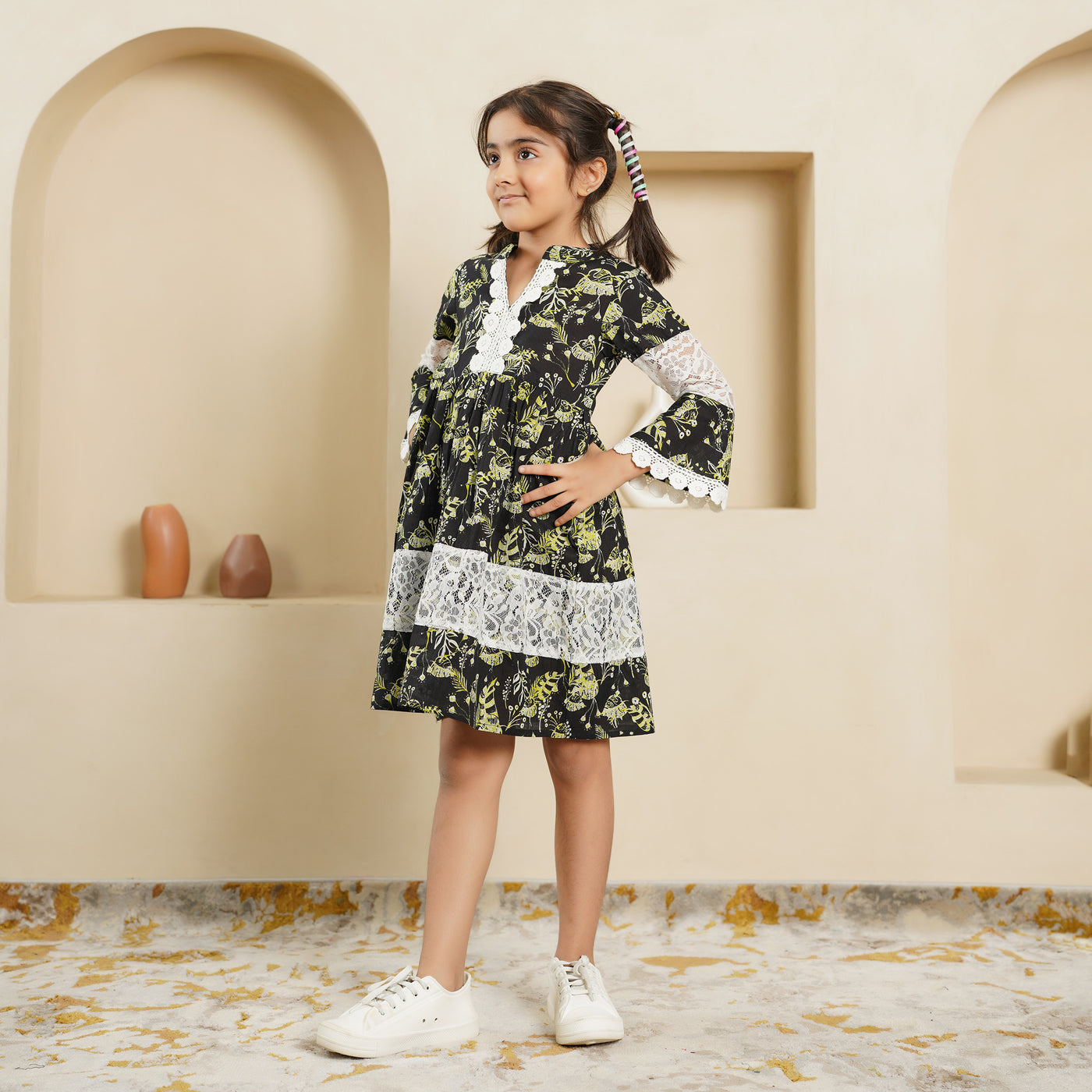 'Black Fern' Girl's Cotton Dress