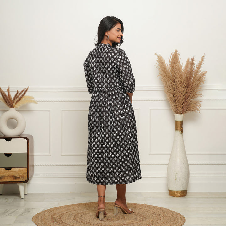 Black Booti Button Down 3in1 Dress With Pockets