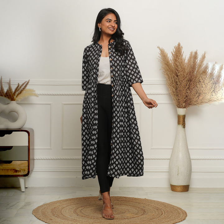 Black Booti Button Down 3in1 Dress With Pockets