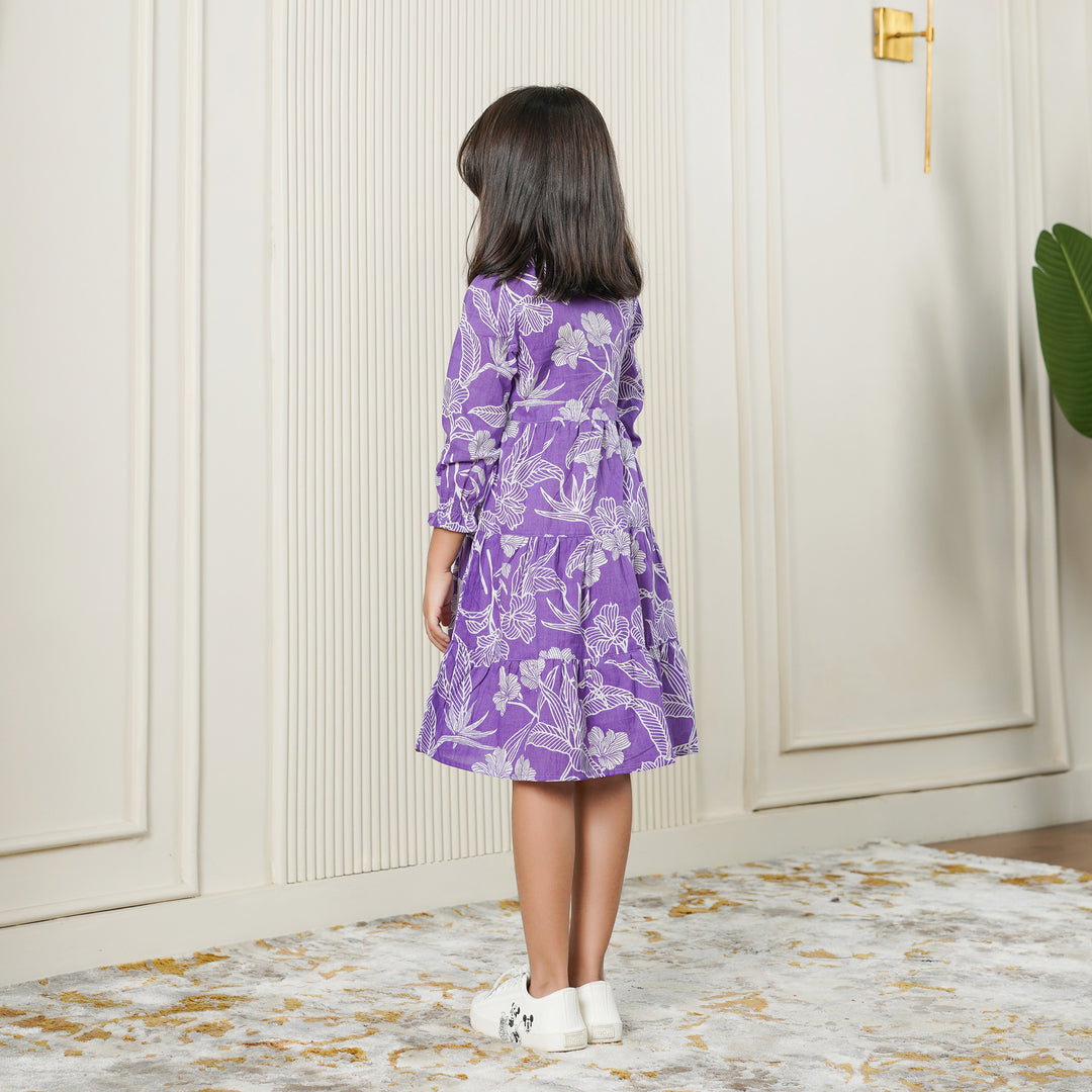 Lilac Haven 3-Tiered Girl's Cotton Dress