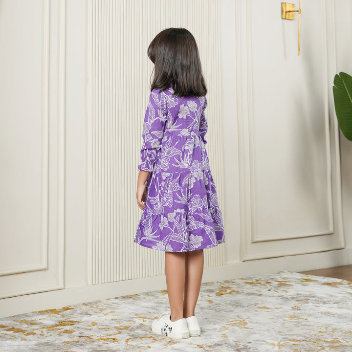 Lilac Haven 3-Tiered Girl's Cotton Dress