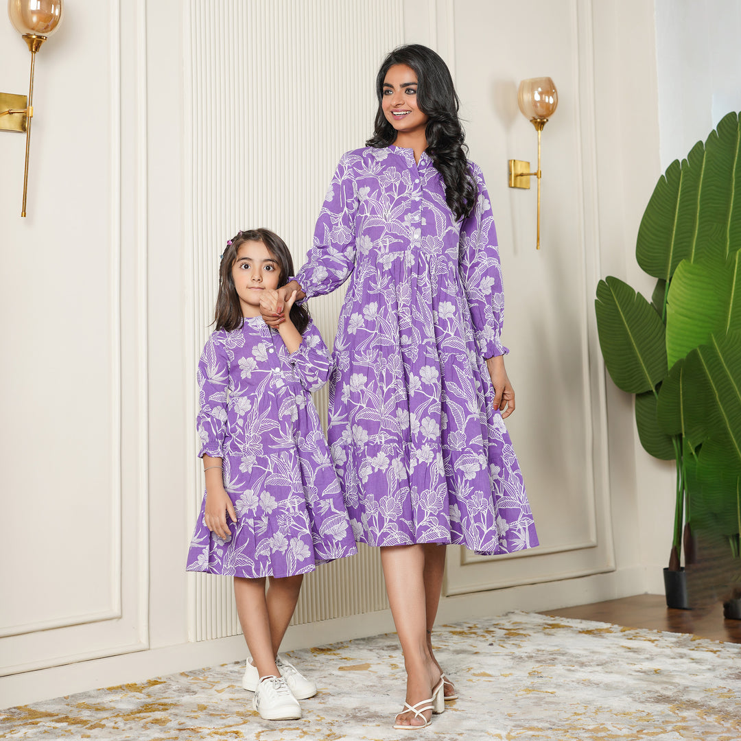 Lilac Haven Mom and Daughter Tiered Cotton Dresses