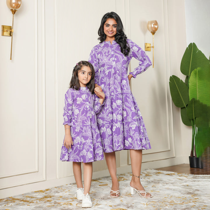 Lilac Haven Mom and Daughter Tiered Cotton Dresses