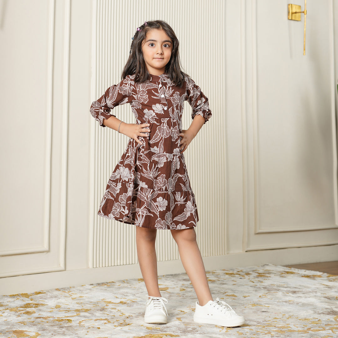 Bronze Haven 3-Tiered Girl's Cotton Dress