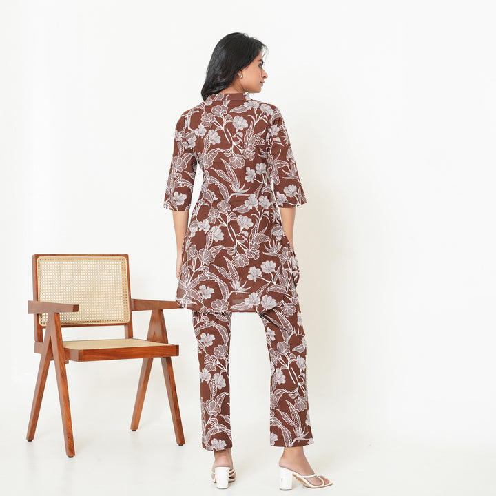 Women's Cotton Co ord Set- Bronze Haven