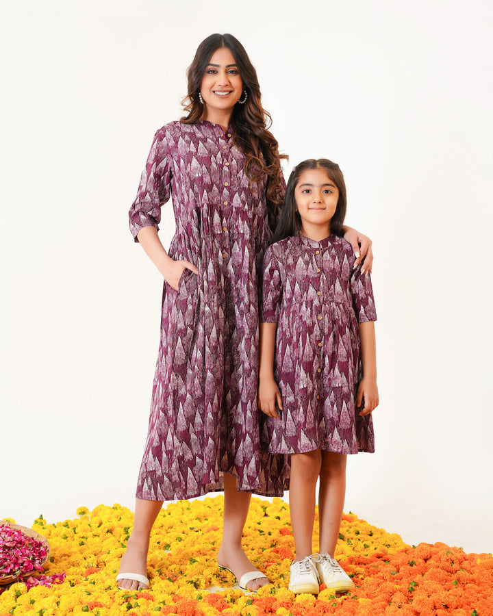 Plum Tides Mom and Daughter Dresses