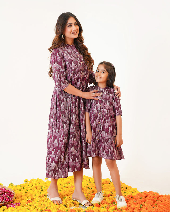 Plum Tides Mom and Daughter Dresses