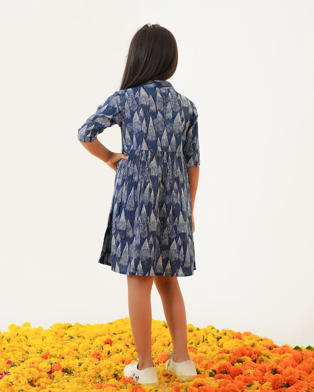 Blue Tides Printed Girl's Dress