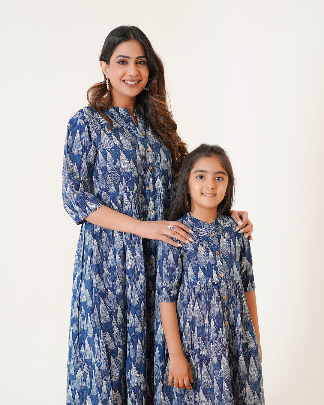 Blue Tides Mom and Daughter Dresses