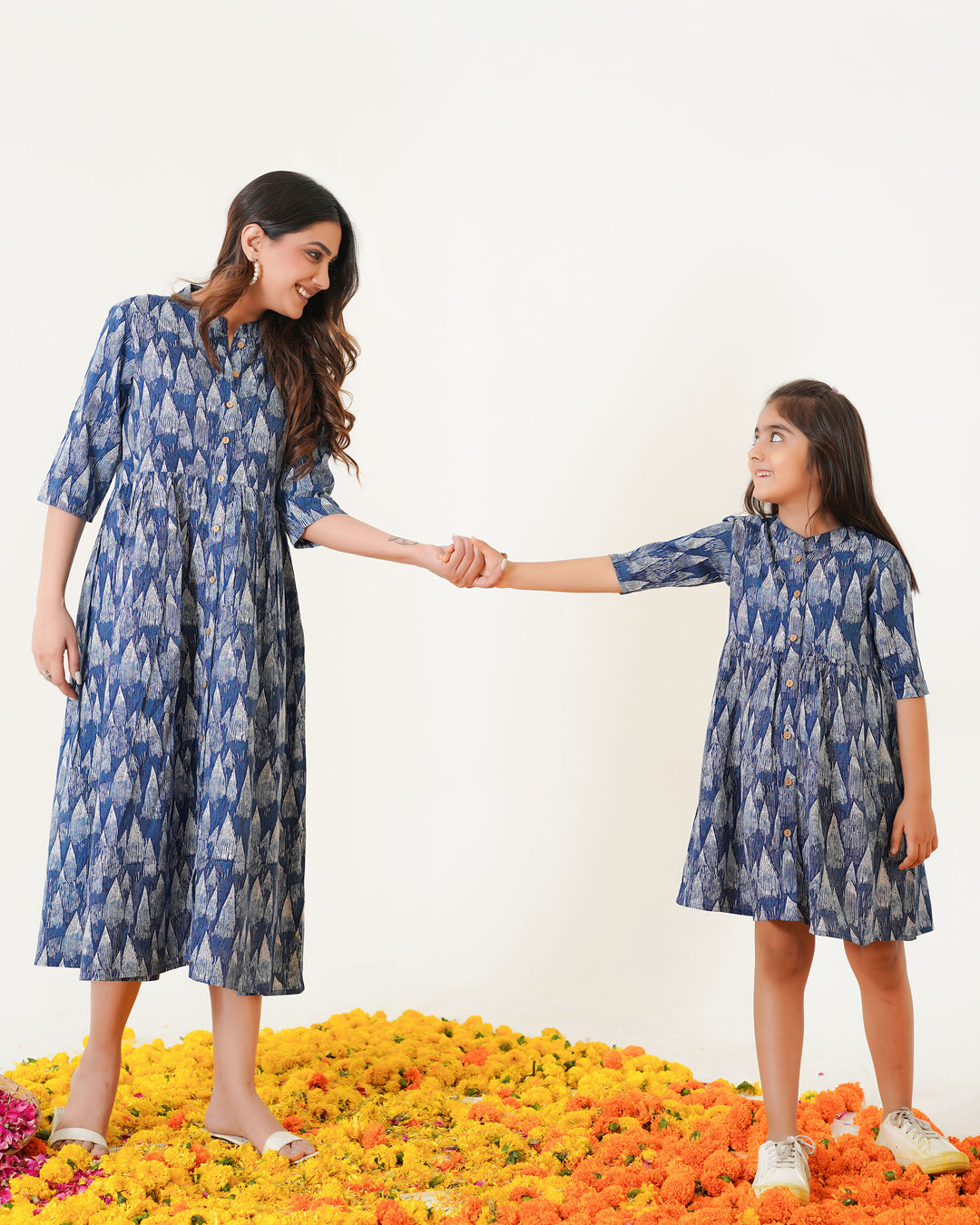 Blue Tides Mom and Daughter Dresses