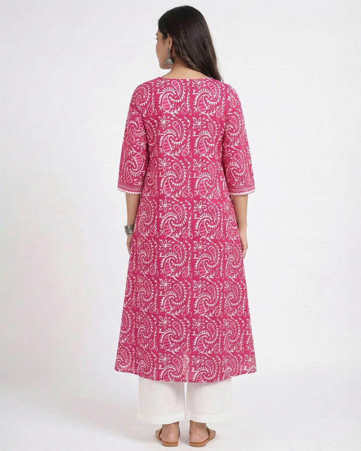 Dabu Fusion Pure Cotton Kurta