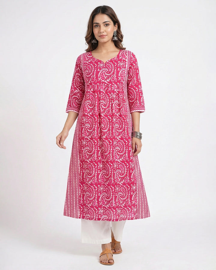 Dabu Fusion Pure Cotton Kurta